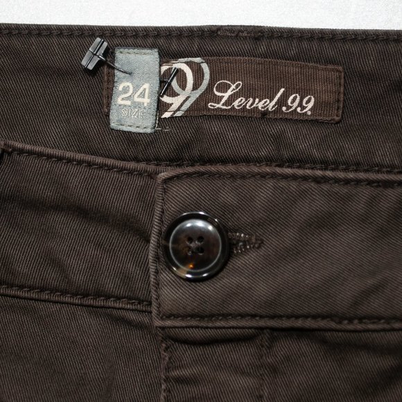 Level 99 Button Front Pencil Skirt Womens 24 Brown Straight Solid XS Casual V09X - Picture 4 of 5